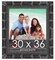 30x36 Black Wide Bamboo Picture Frame - UV Acrylic, Foam Board Backing, Hanging Hardware
